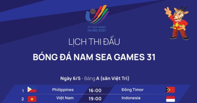 Thông tin chi tiết về lịch thi đấu bóng đá nam SEA Game 31